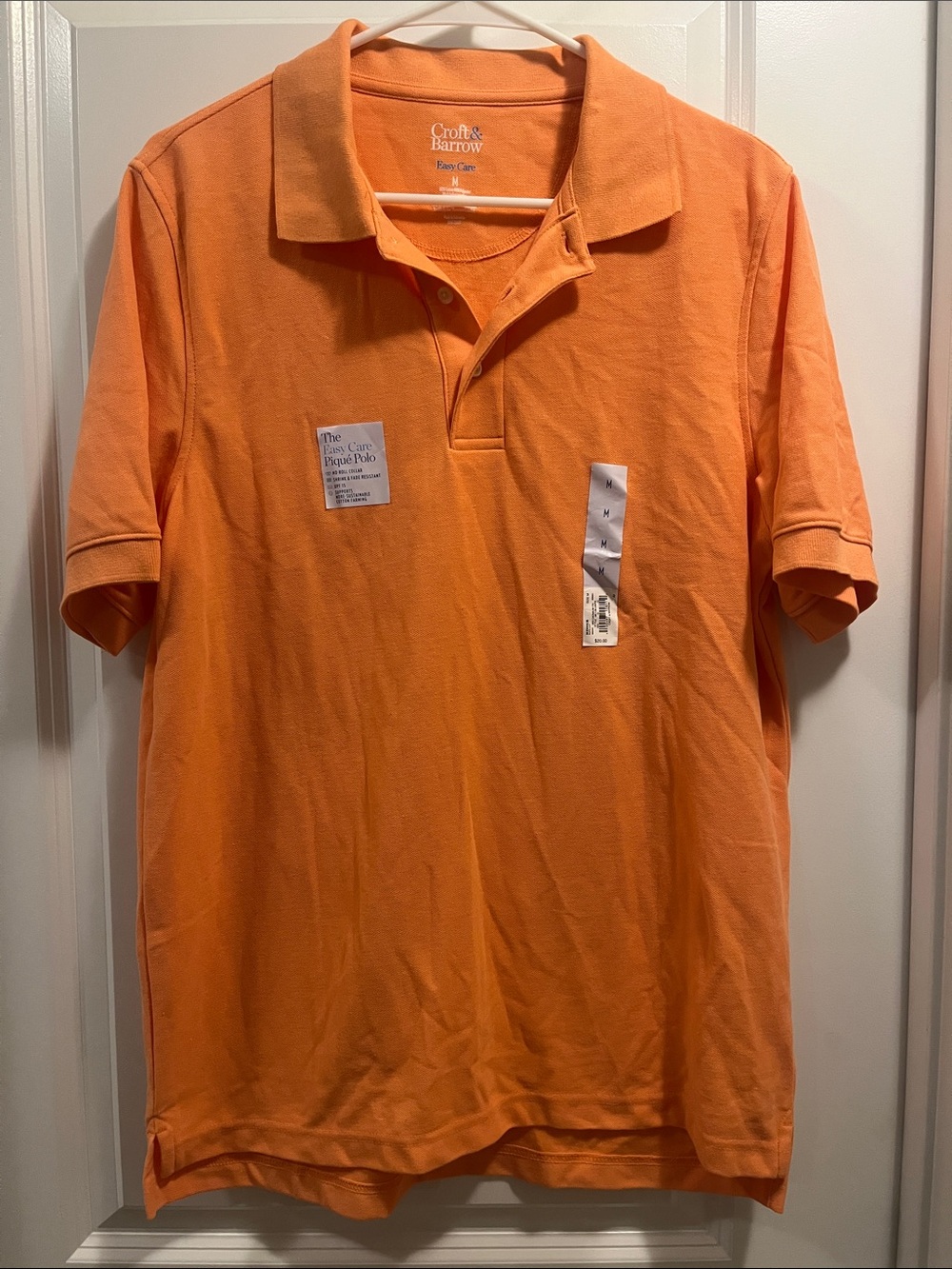 croft & barrow Men's Bright Orange Polo Shirt brand new with tags